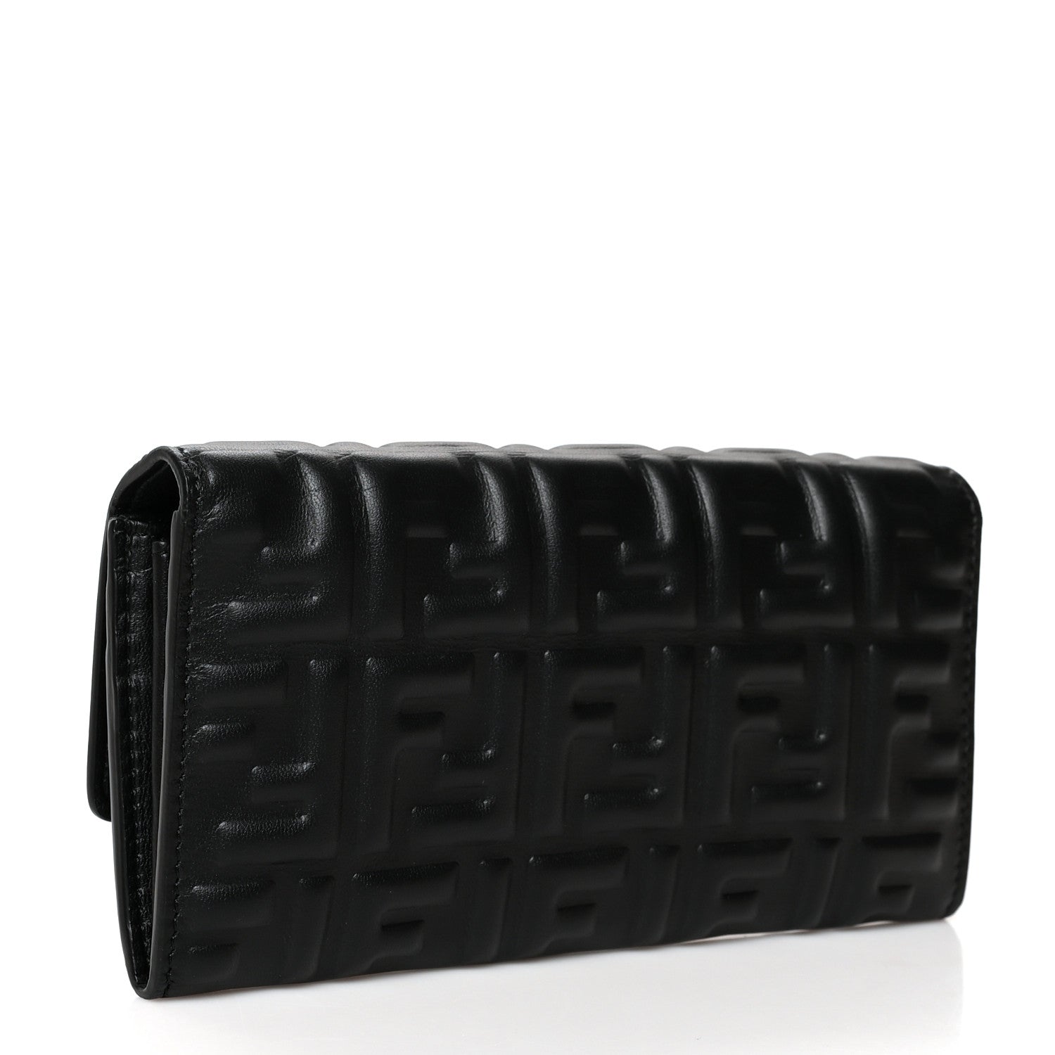 Fendi Nappa Matisse FF Embossed Continental Wallet Black 3 of 9