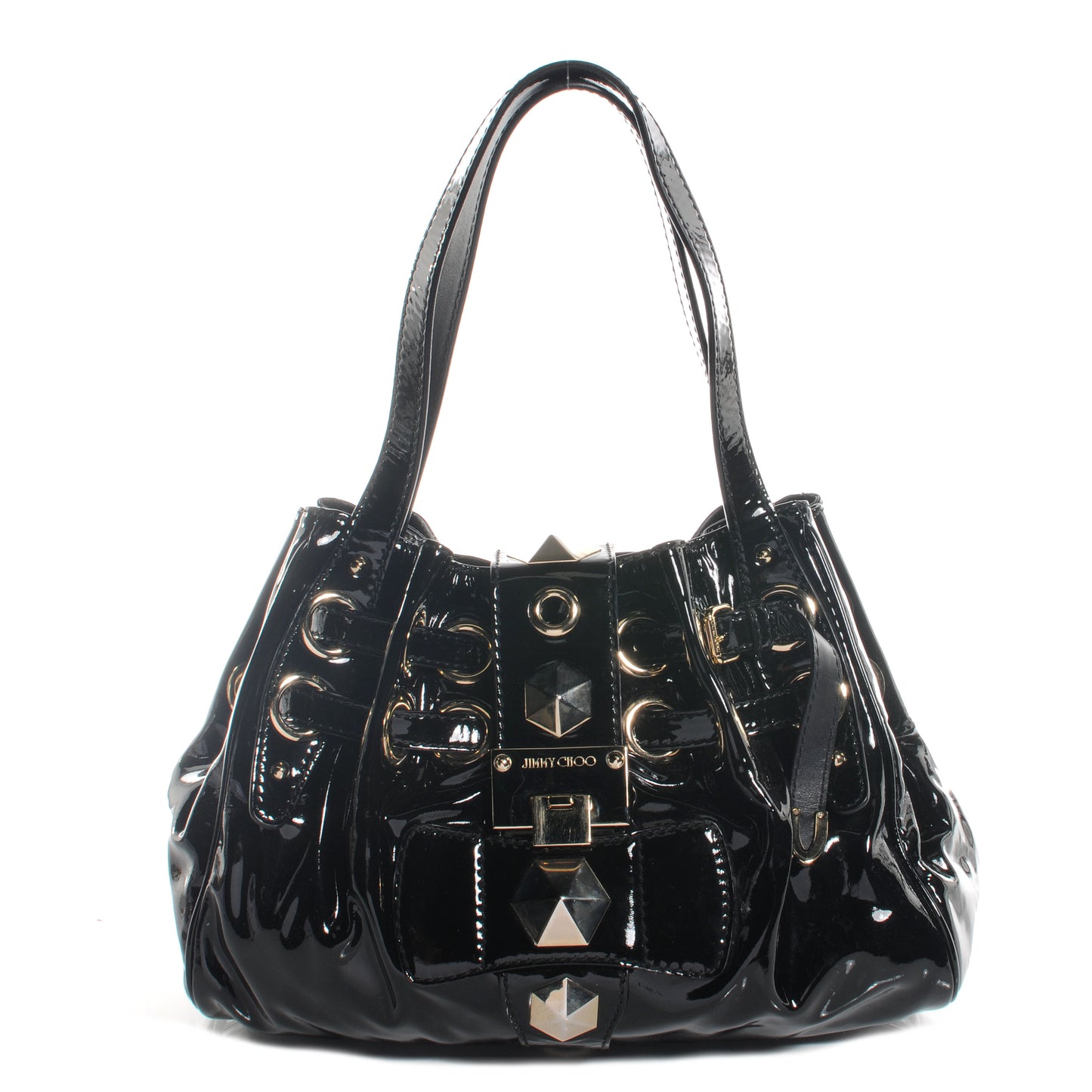 Patent Studded Medium Riki Black