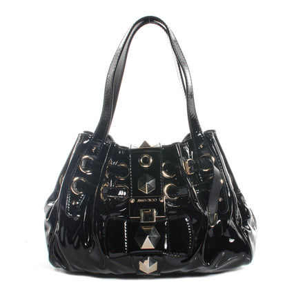 Jimmy Choo Patent Studded Medium Riki Black 1 of 8