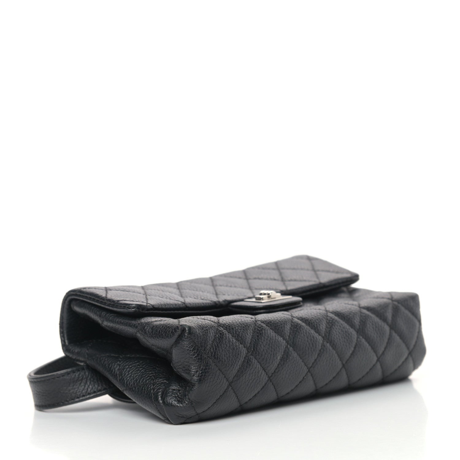 Chanel Grained Calfskin Quilted 2.55 Reissue Flap Belt Bag Clutch Black 3 of 12