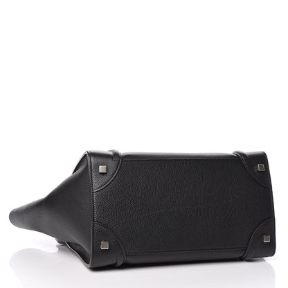 Celine Drummed Calfskin Mini Luggage Black 4 of 13