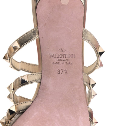 Valentino Garavani Mesh Metallic Calfskin Boudoir Rockstud 50mm Cage Mules 37.5 Skin 7 of 9