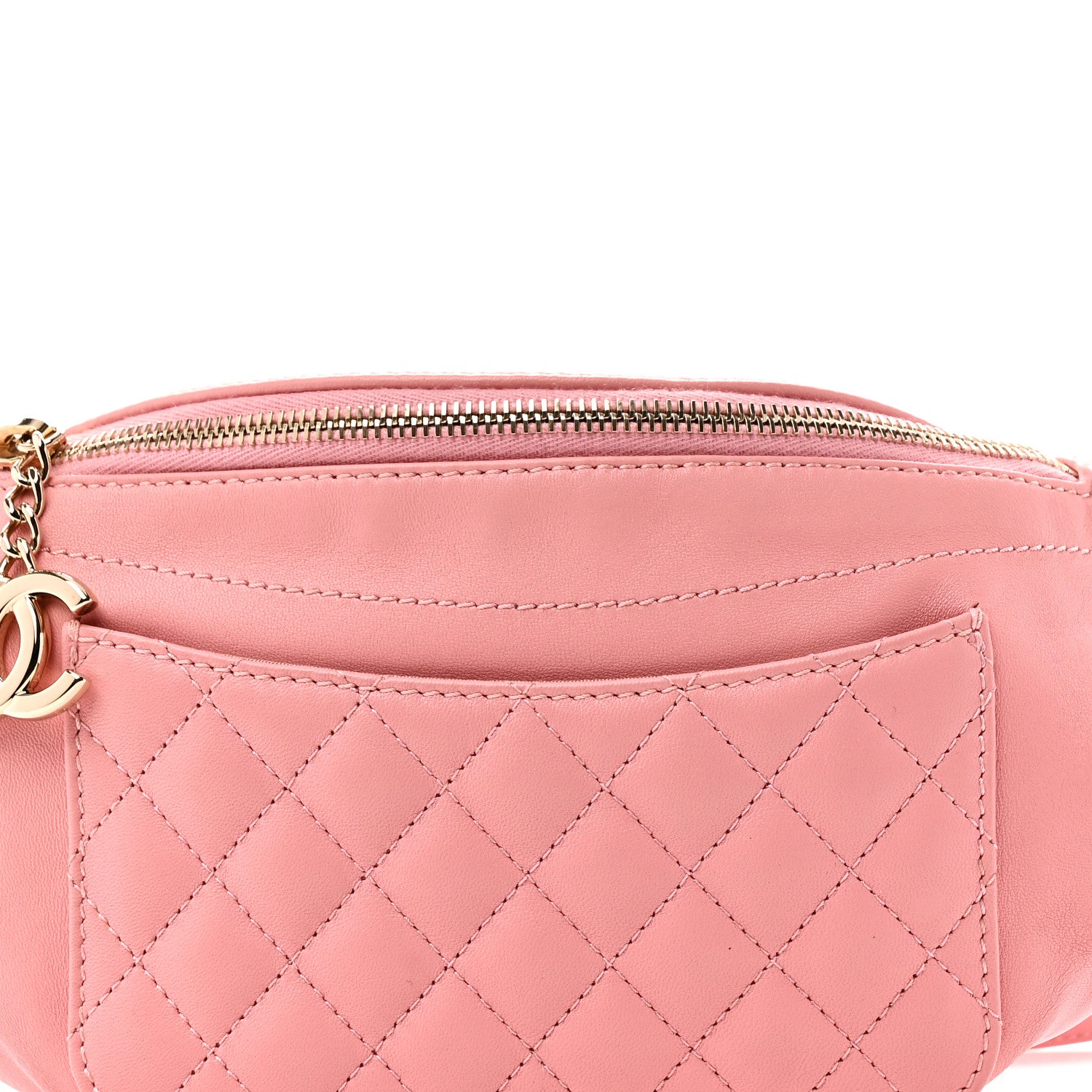 Chanel Lambskin Quilted Bi Waist Bag Fanny Pack Pink 8 of 10