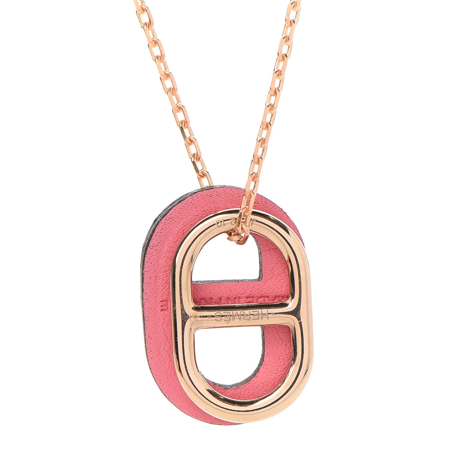 Hermes Swift O'Maillon Pendant Necklace Rose Azalee 4 of 8