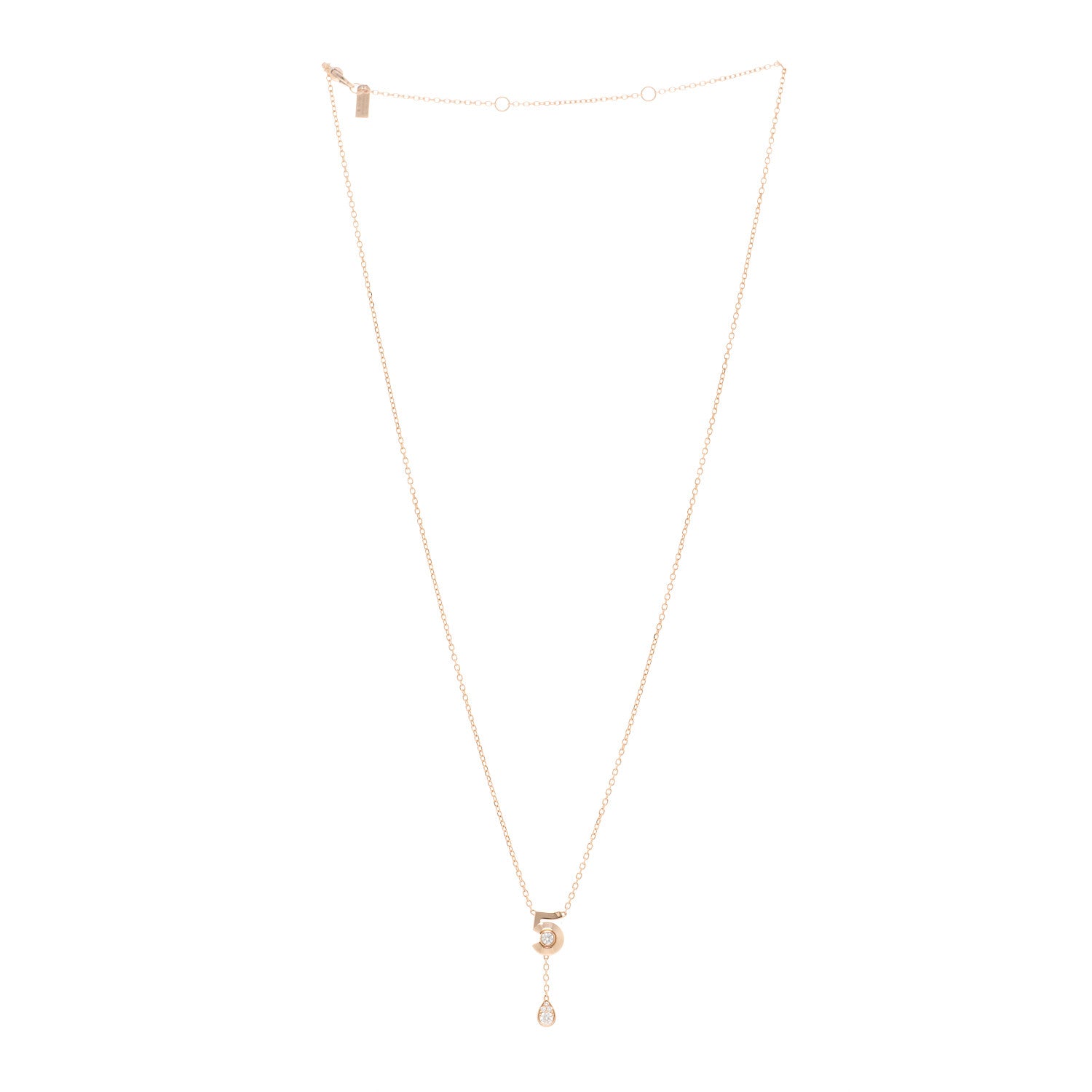 Chanel 18K Beige Gold Diamond Eternal No 5 Necklace 3 of 5