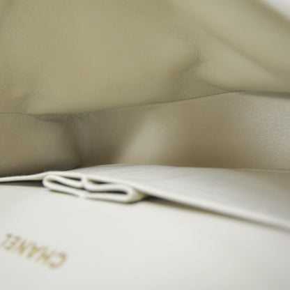 Chanel Lambskin Quilted Medium Double Flap White GHW 6 of 10
