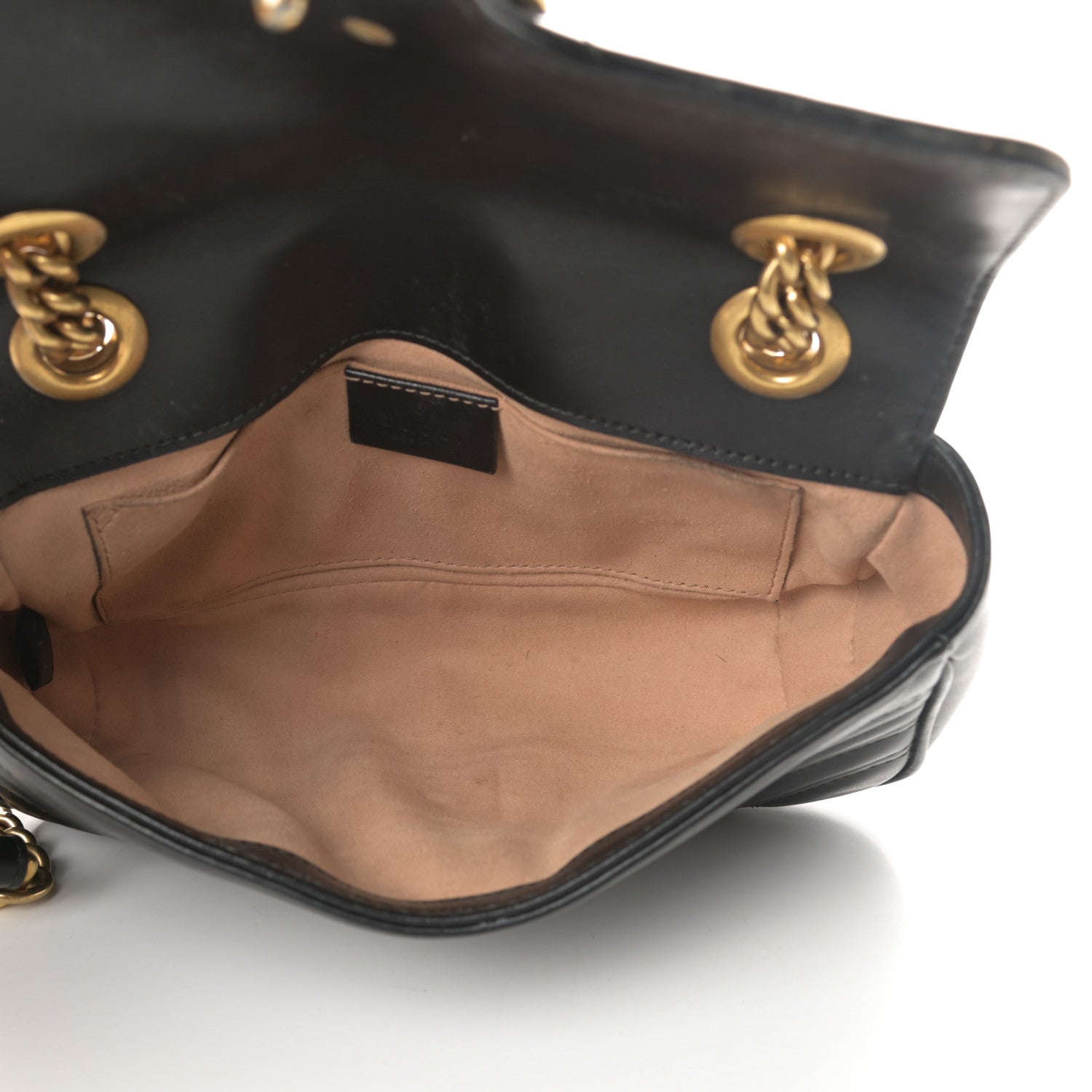 Gucci Calfskin Matelasse Mini GG Marmont Shoulder Bag Black 5 of 14