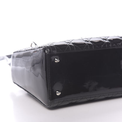 Christian Dior Patent Cannage Medium Lady Dior Black 9 of 10