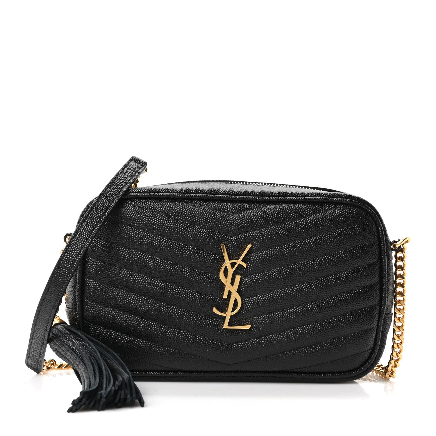 Saint Laurent Grain De Poudre Matelasse Monogram Mini Lou Camera Bag Black 1 of 11