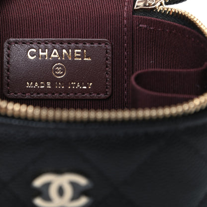 Chanel Caviar Quilted Mini Vanity Case With Chain Black 6 of 10