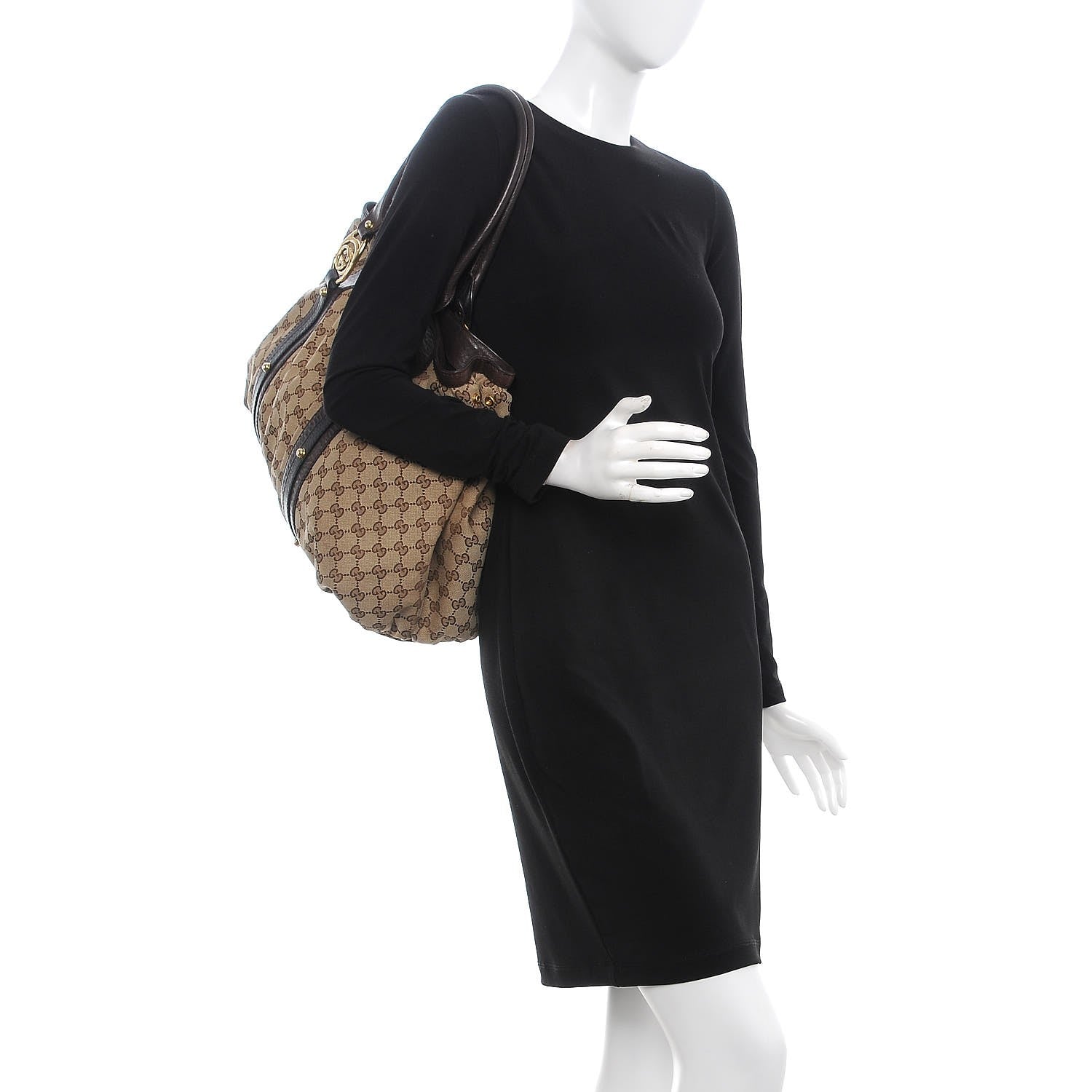 Gucci Monogram Medium Interlocking Icon Tote Dark Brown 2 of 14