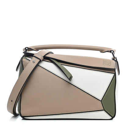 Loewe Calfskin Medium Puzzle Bag Sand Avocado Green 1 of 4