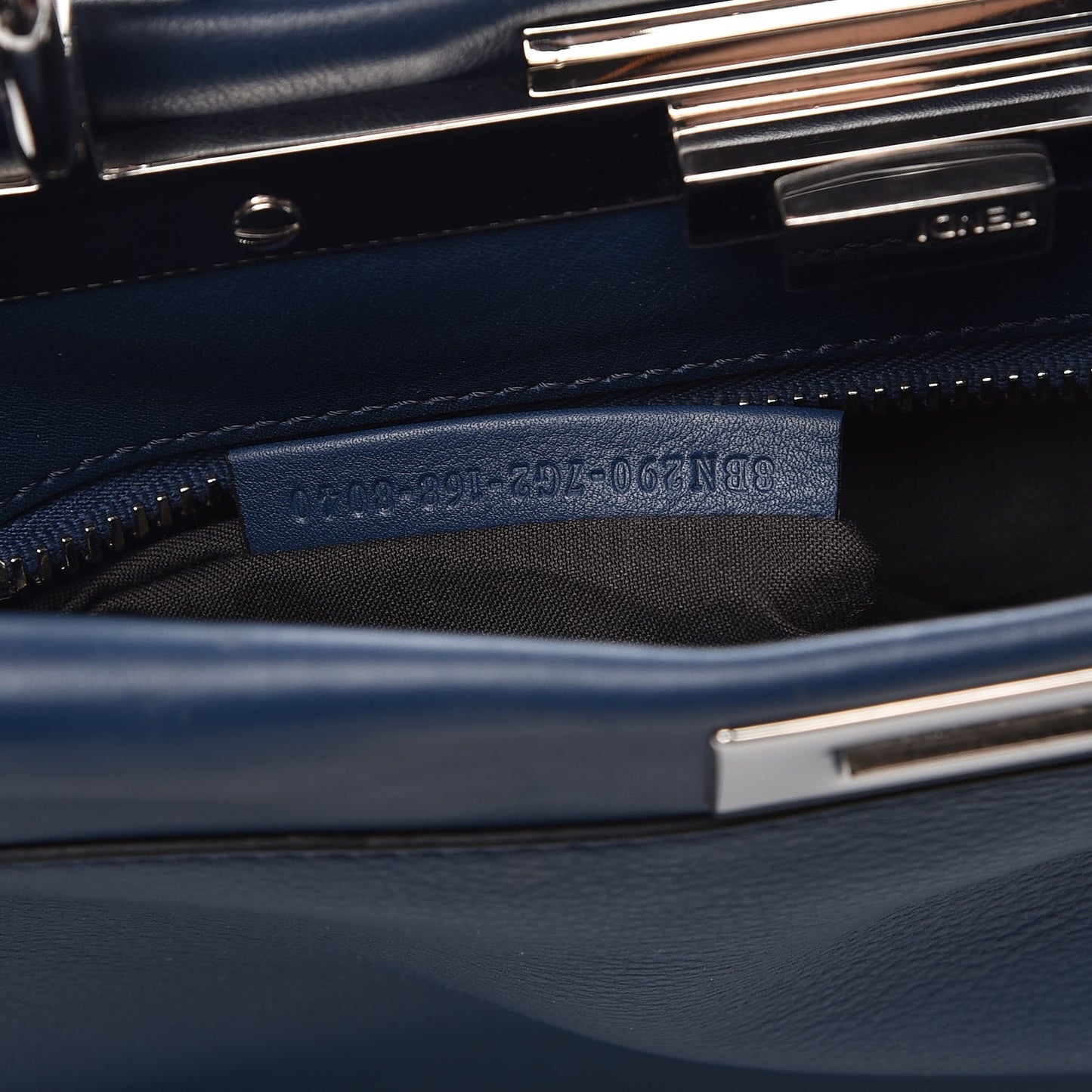 Calfskin Lace Up Medium Peekaboo Iconic Satchel Blue