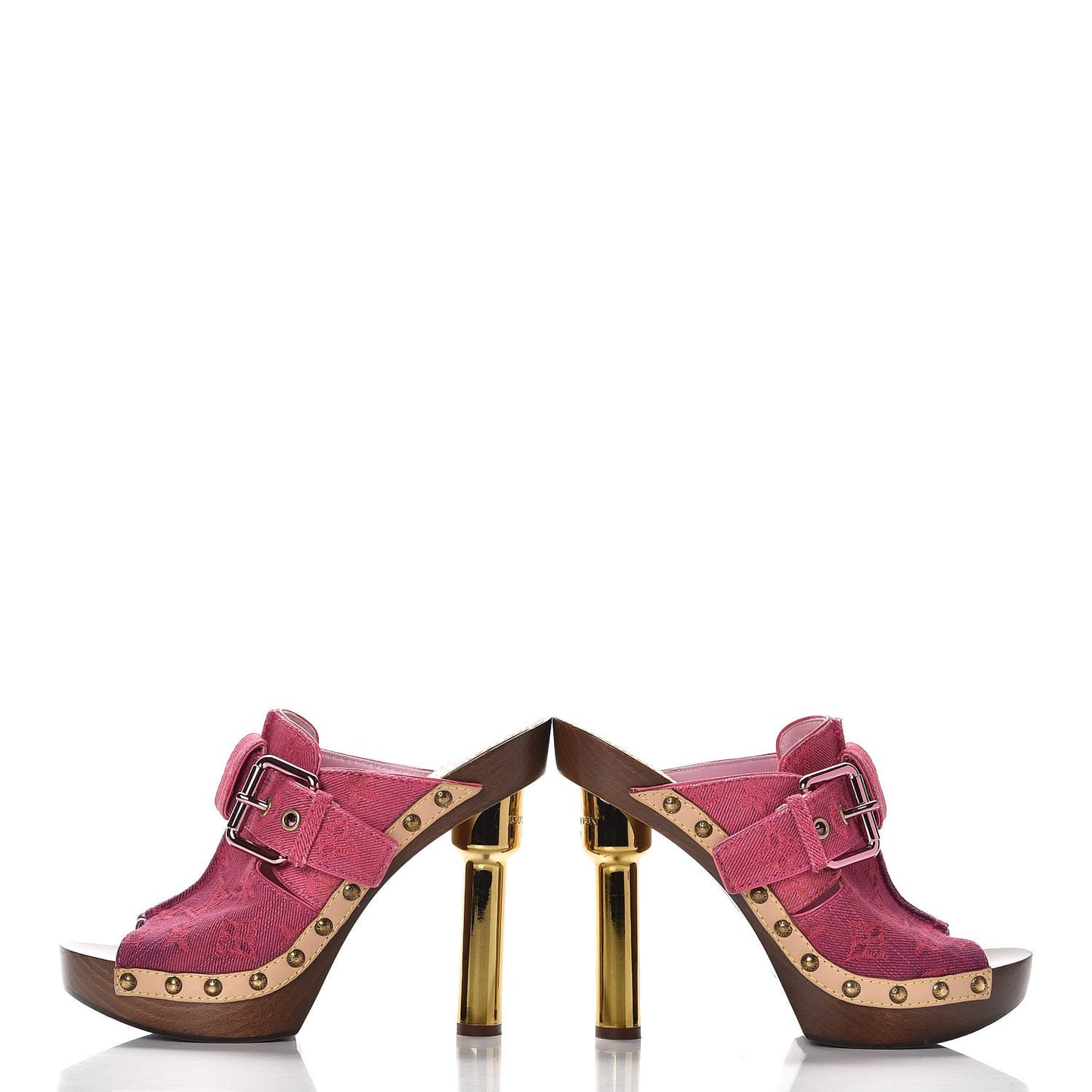 Denim Rosa Mule Clogs 38 Fuchsia