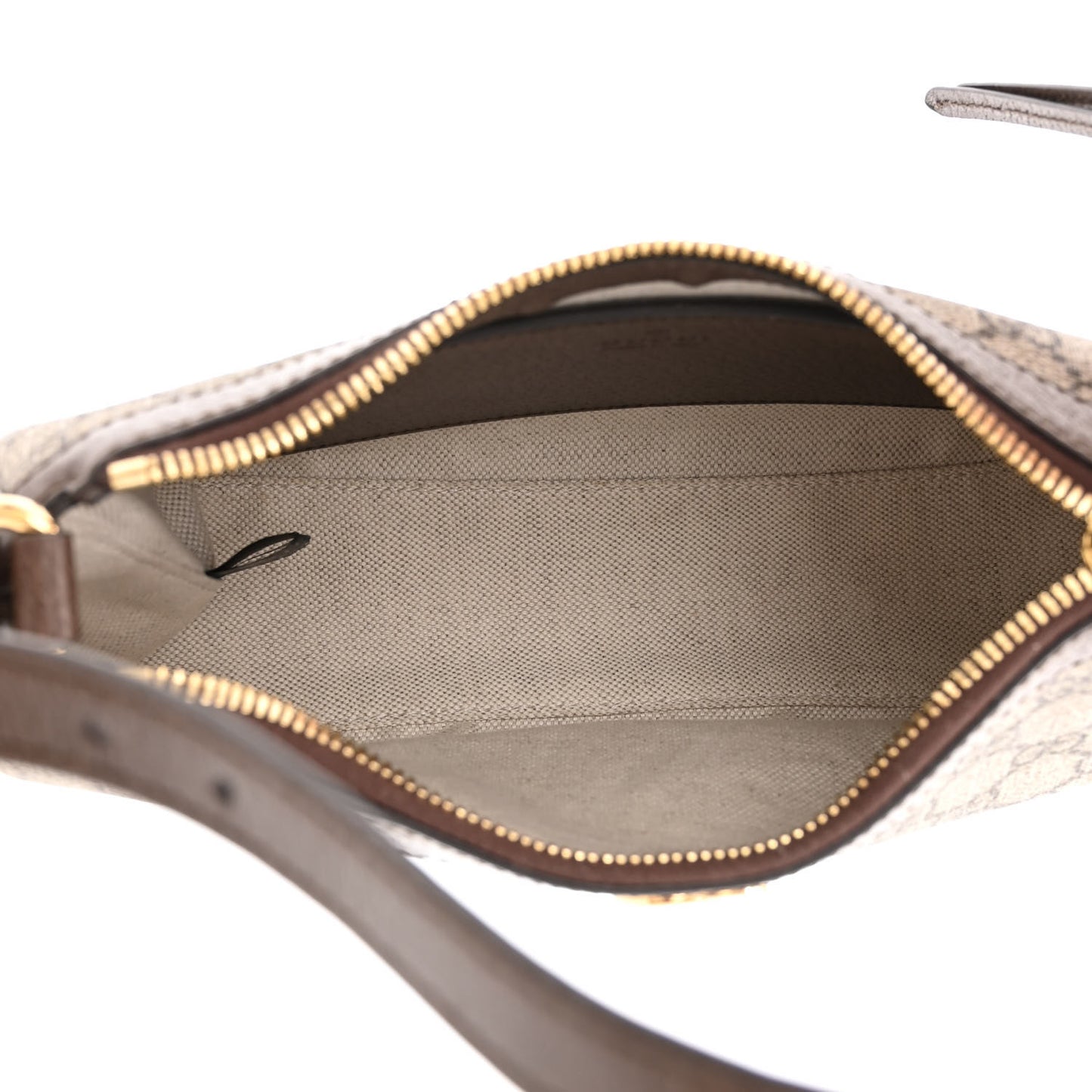 GG Supreme Monogram Textured Dollar Calfskin Small Ophidia Hobo Beige Ebony New Acero