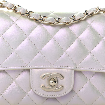 Chanel Iridescent Lambskin Quilted Mini Rectangular Flap Ivory 10 of 11