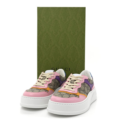 Gucci Calfskin GG Supreme Monogram Perforated Womens Platform 55mm Sneakers 36 Beige Ebony Sugar Pink Crop Shine Purple 10 of 10