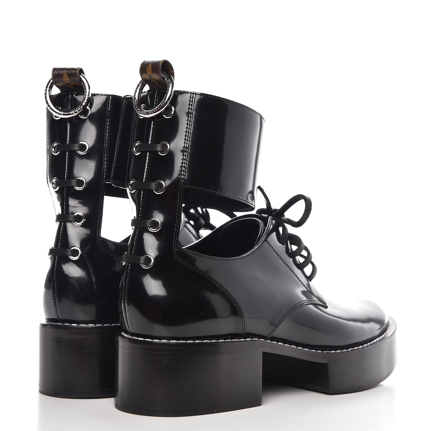 Louis Vuitton Patent Monogram Corcovado Flat Derby 41 Black 4 of 8