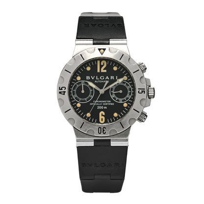 Bulgari Stainless Steel Rubber 38mm Diagono Scuba Chronograph Automatic Watch Black 1 of 4