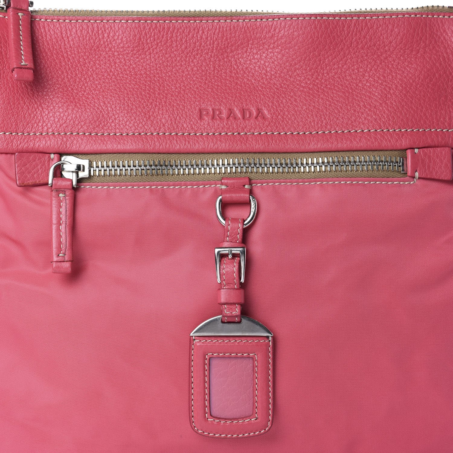 Prada Nylon Vitello Daino Hobo Fuxia 10 of 10