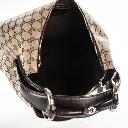Gucci Monogram Medium Horsebit Chain Hobo Dark Brown 5 of 7