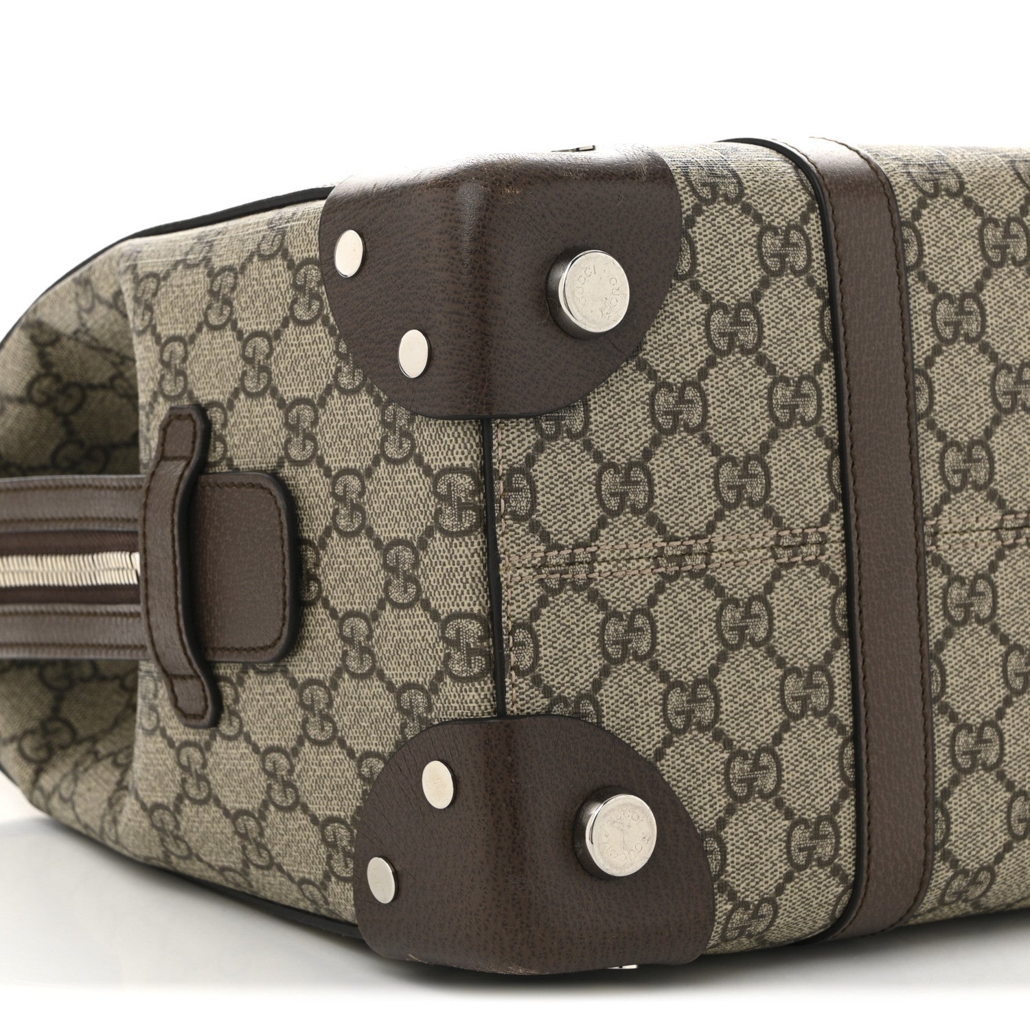 Gucci GG Supreme Monogram Textured Dollar Calfskin Medium Detail Tote Beige Ebony New Acero 9 of 10