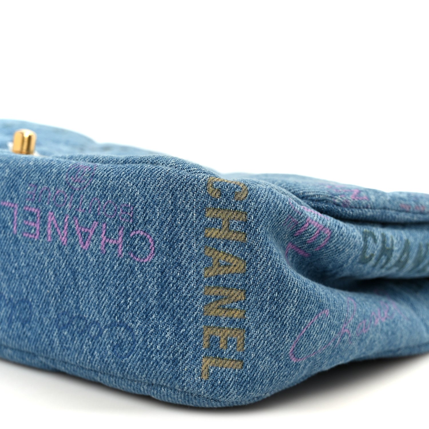 Chanel Denim Quilted Denim Large Mood Flap Blue Multicolor 11 of 11