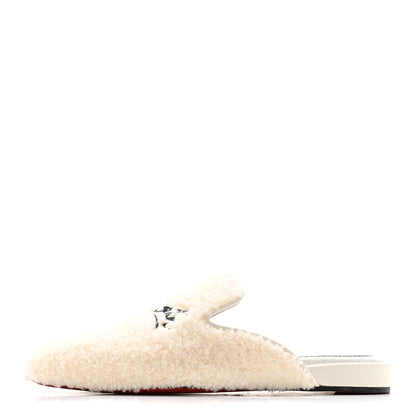 Christian Louboutin Shearling Womens Coolito Donna Loafer Mules 40.5 White 1 of 9