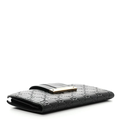 Gucci Guccissima Ladies Web Long Wallet Black 4 of 15