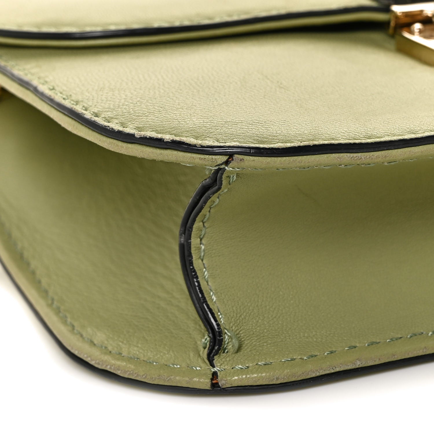 Valentino Garavani Vitello Small Glam Lock Rockstud Flap Green 6 of 9