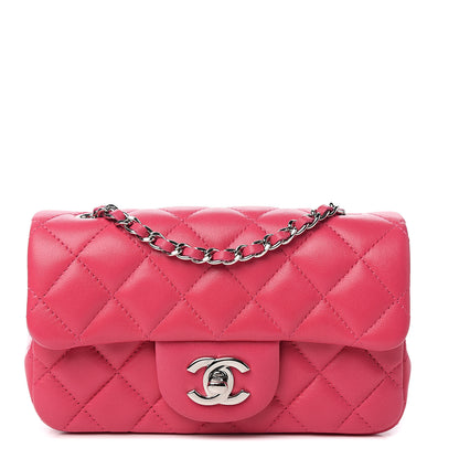 Chanel Lambskin Quilted Extra Mini Rectangular Flap Pink 1 of 9