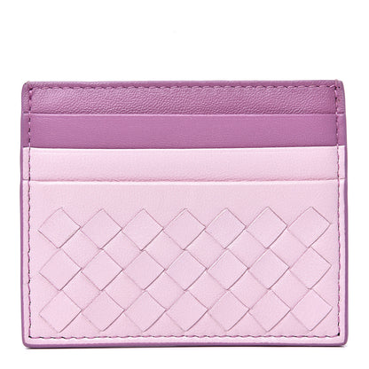 Bottega Veneta Nappa Intrecciato Woven Card Holder Pink Purple 1 of 7