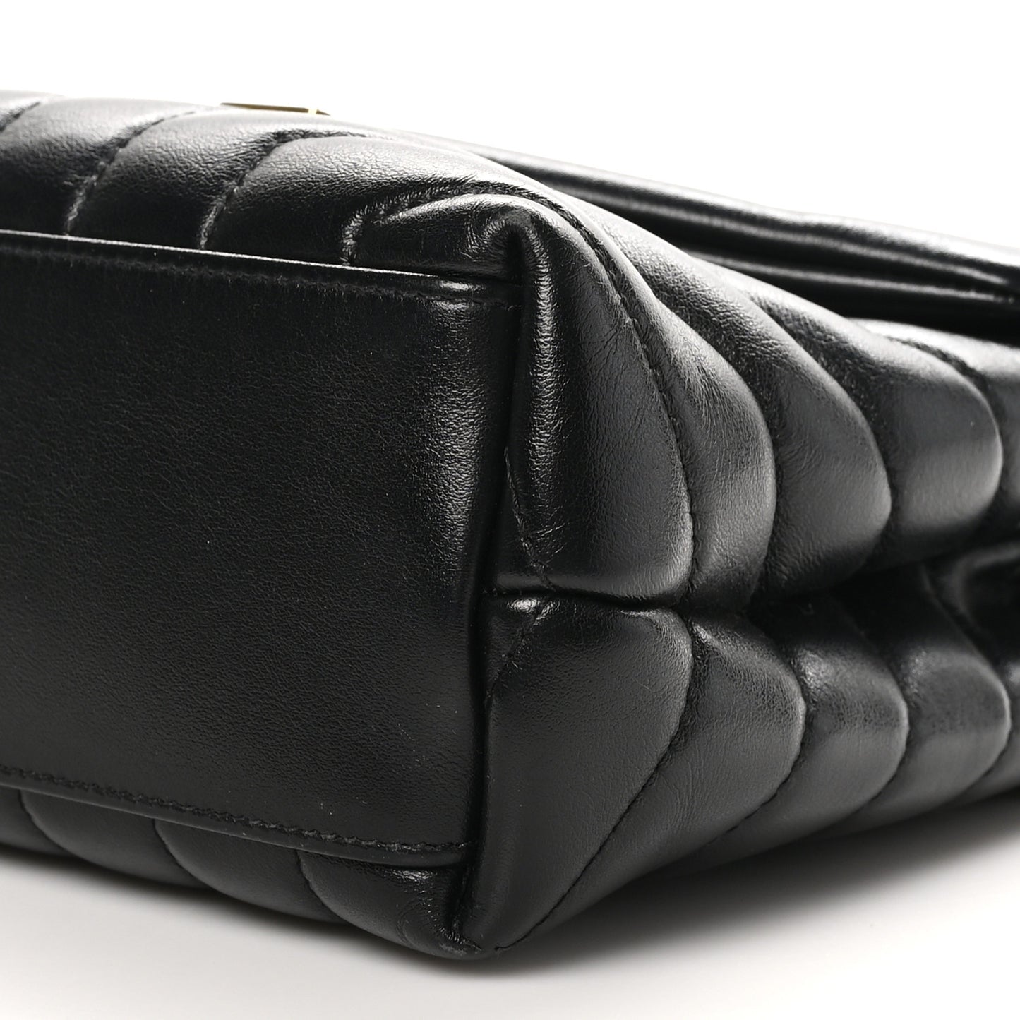 Calfskin Y Quilted Monogram Small Loulou Chain Satchel Black