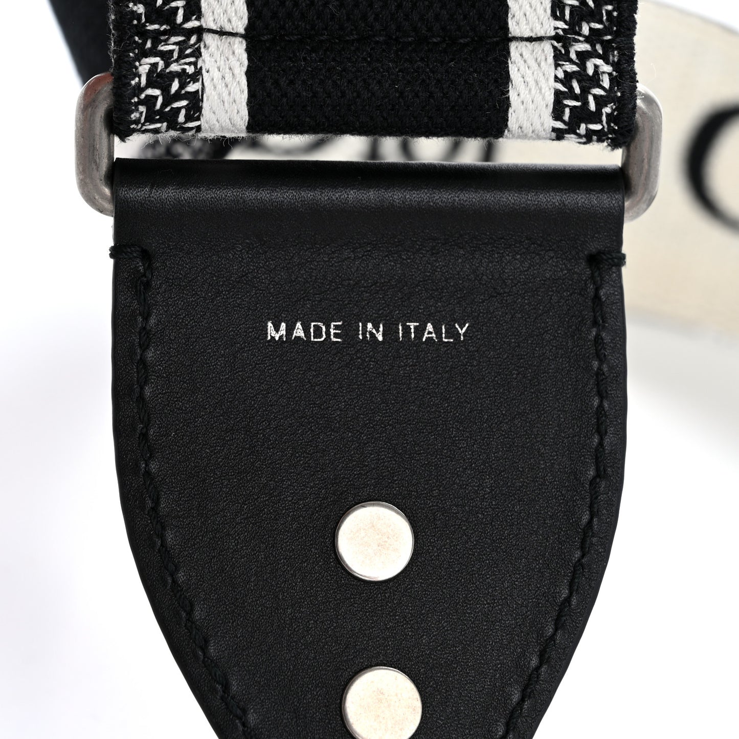 Canvas Embroidered Shoulder Strap Black White