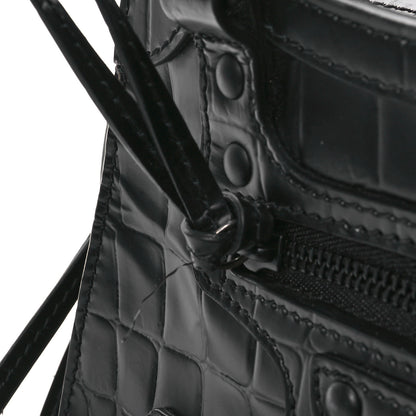 Balenciaga Semi Shiny Calfskin Crocodile Embossed Neo Classic Black Hardware Mini City Black 10 of 10