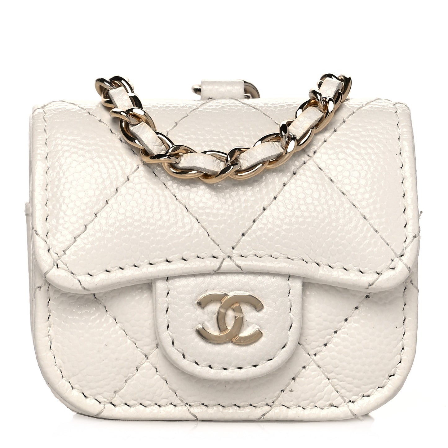 Caviar Quilted Airpods Pro Case White