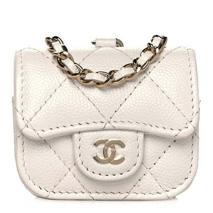 Chanel Caviar Quilted Airpods Pro Case White 1 of 10