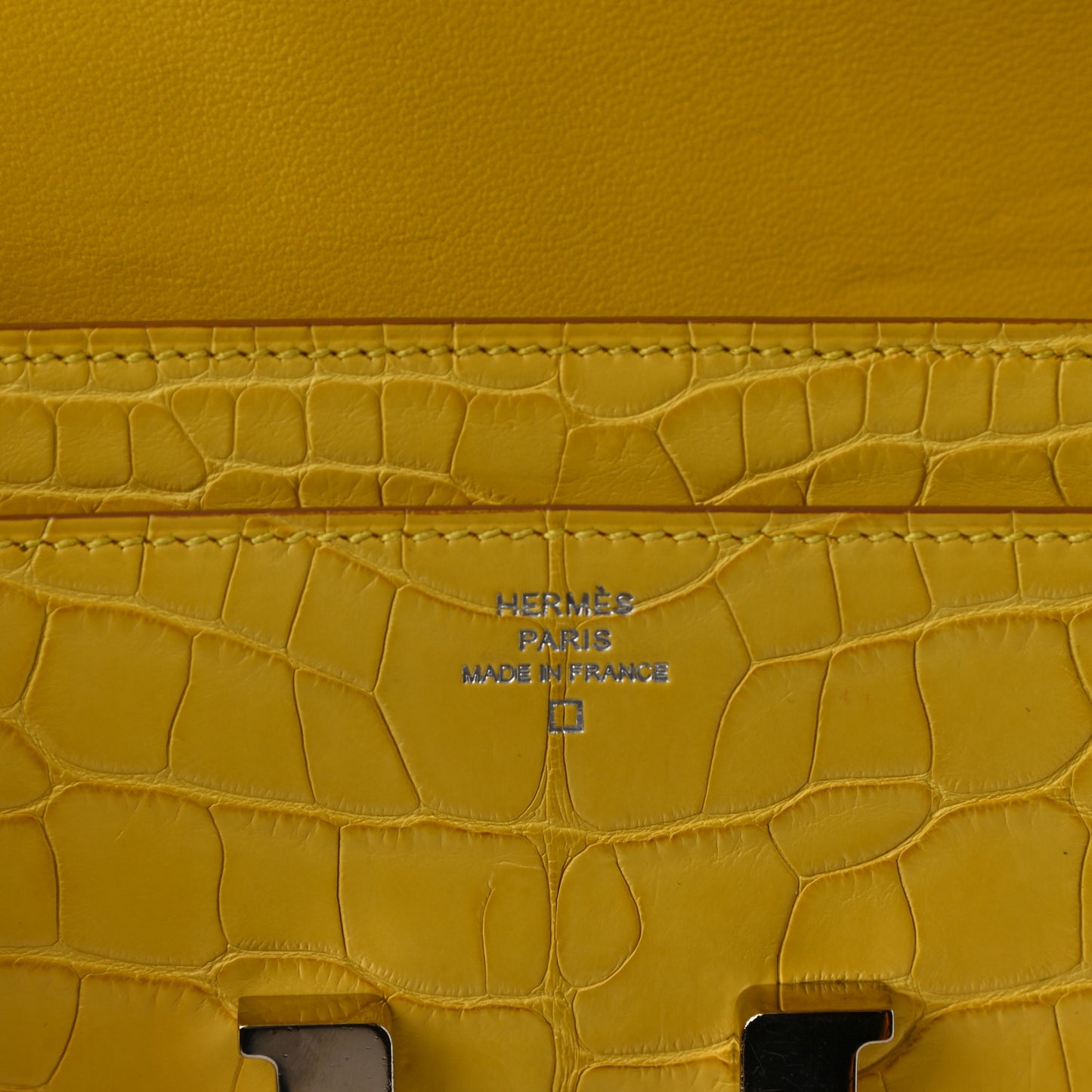 Matte Alligator Constance Long Wallet Jaune Ambre