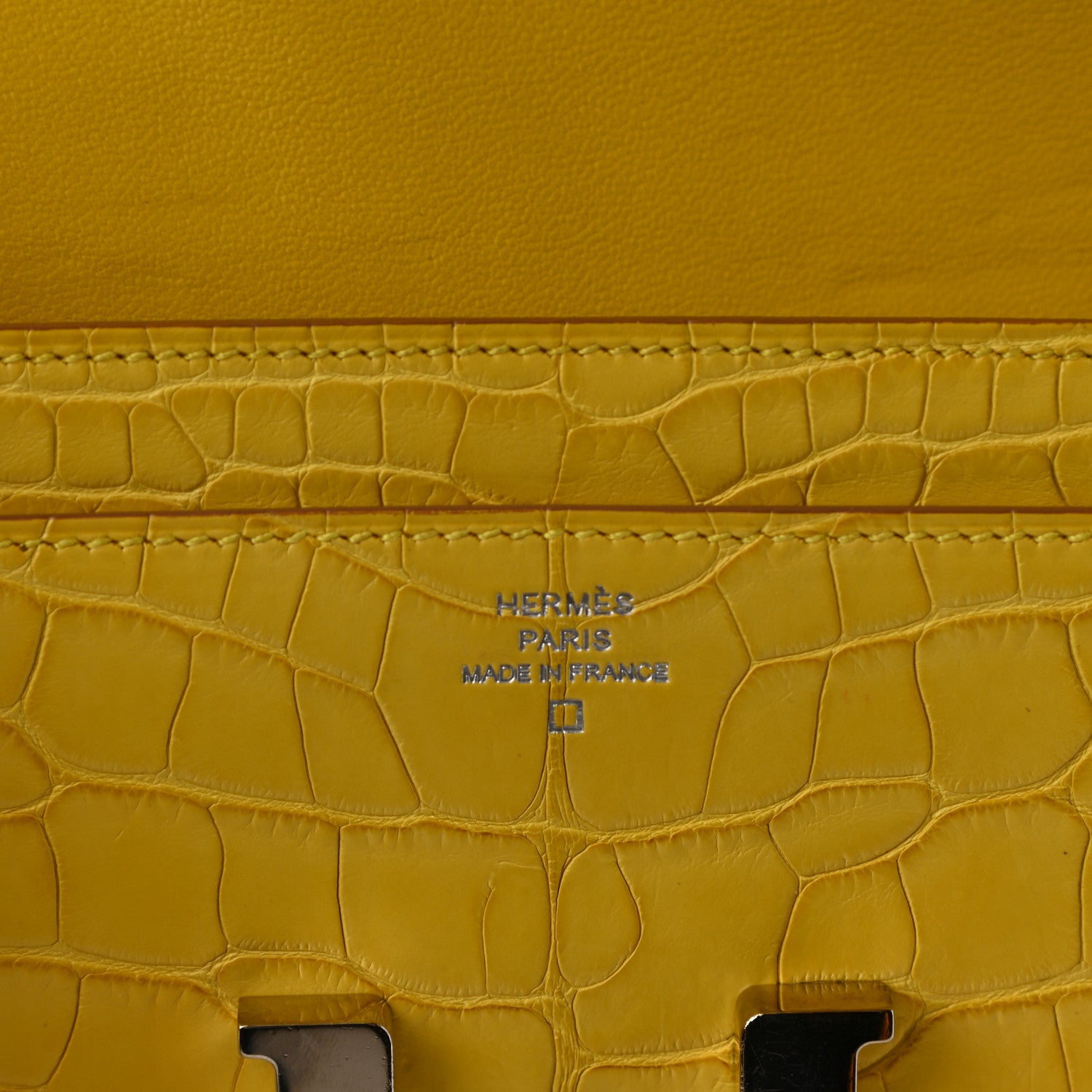 Hermes Matte Alligator Constance Long Wallet Jaune Ambre 8 of 10