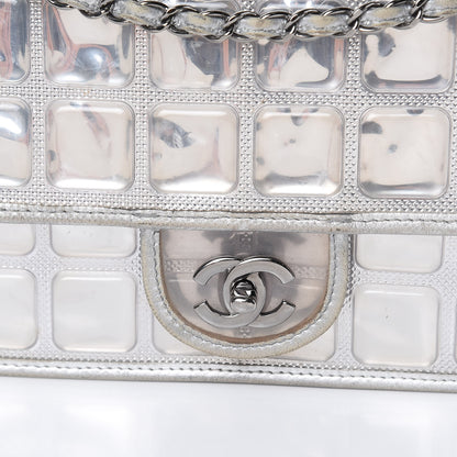 Chanel Vinyl Large Ice Cube Flap Silver 9 of 19