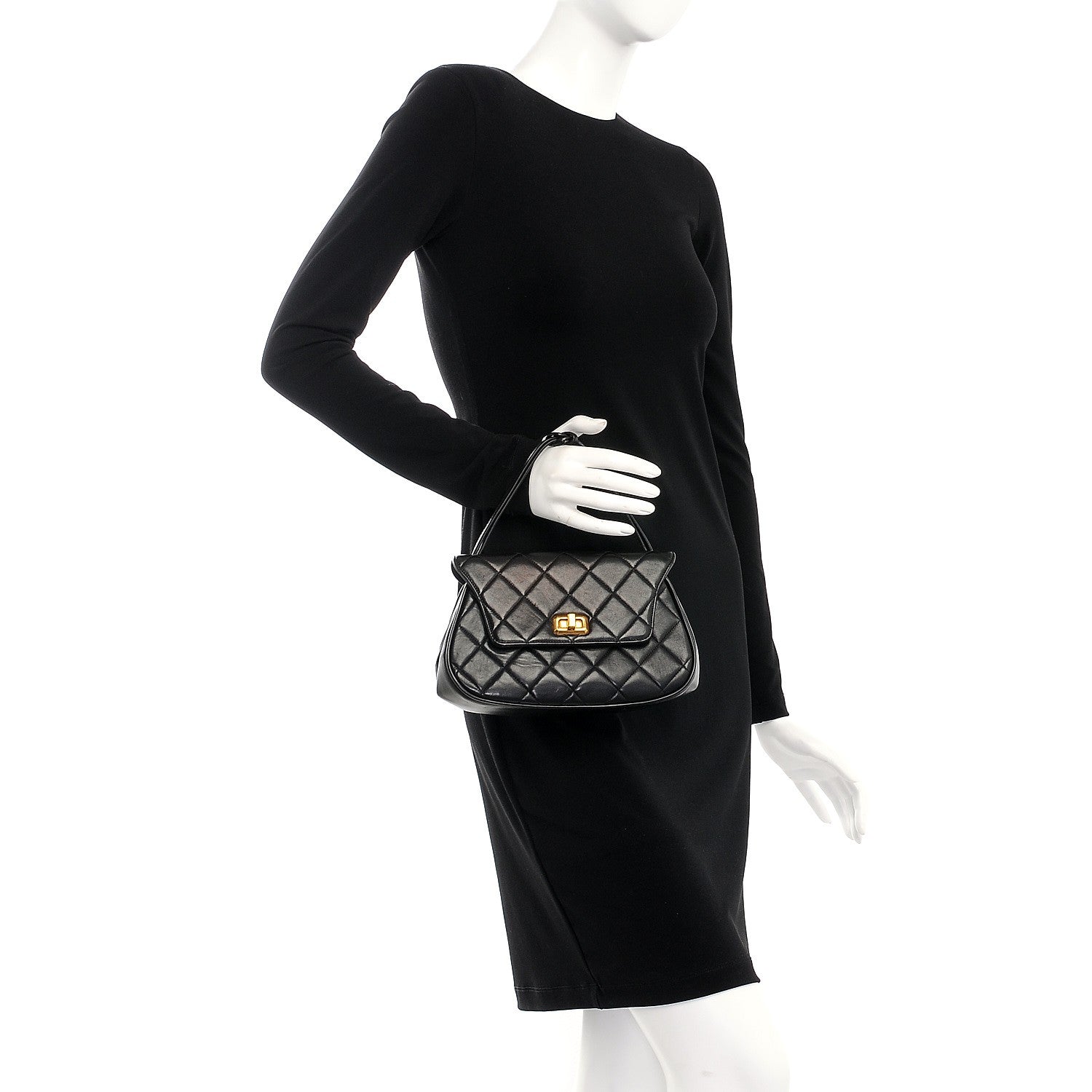 Chanel Lambskin Flap Bag Black 2 of 8