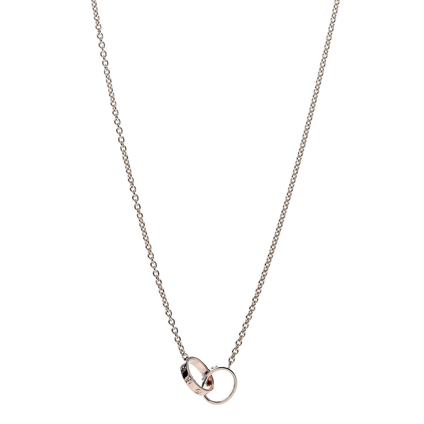 18K Pink Gold Interlocking LOVE Necklace