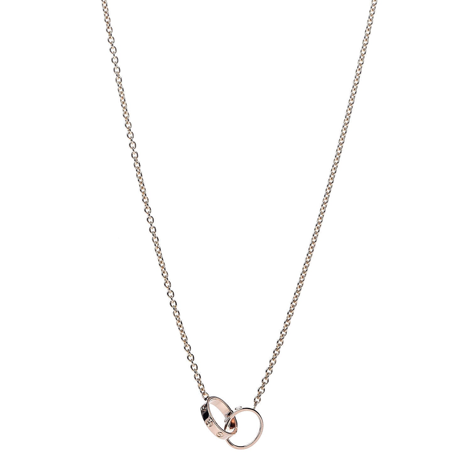 Cartier 18K Pink Gold Interlocking LOVE Necklace 1 of 5