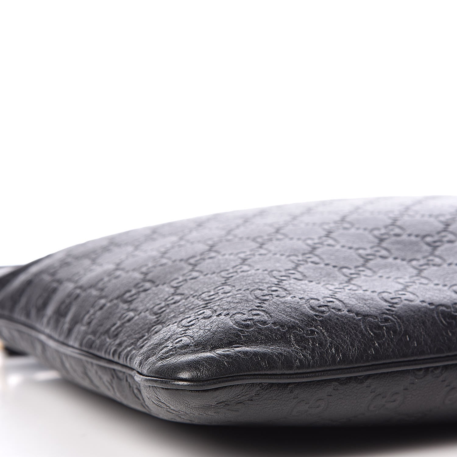 Gucci Guccissima Medium Flat Messenger Bag Black 5 of 10