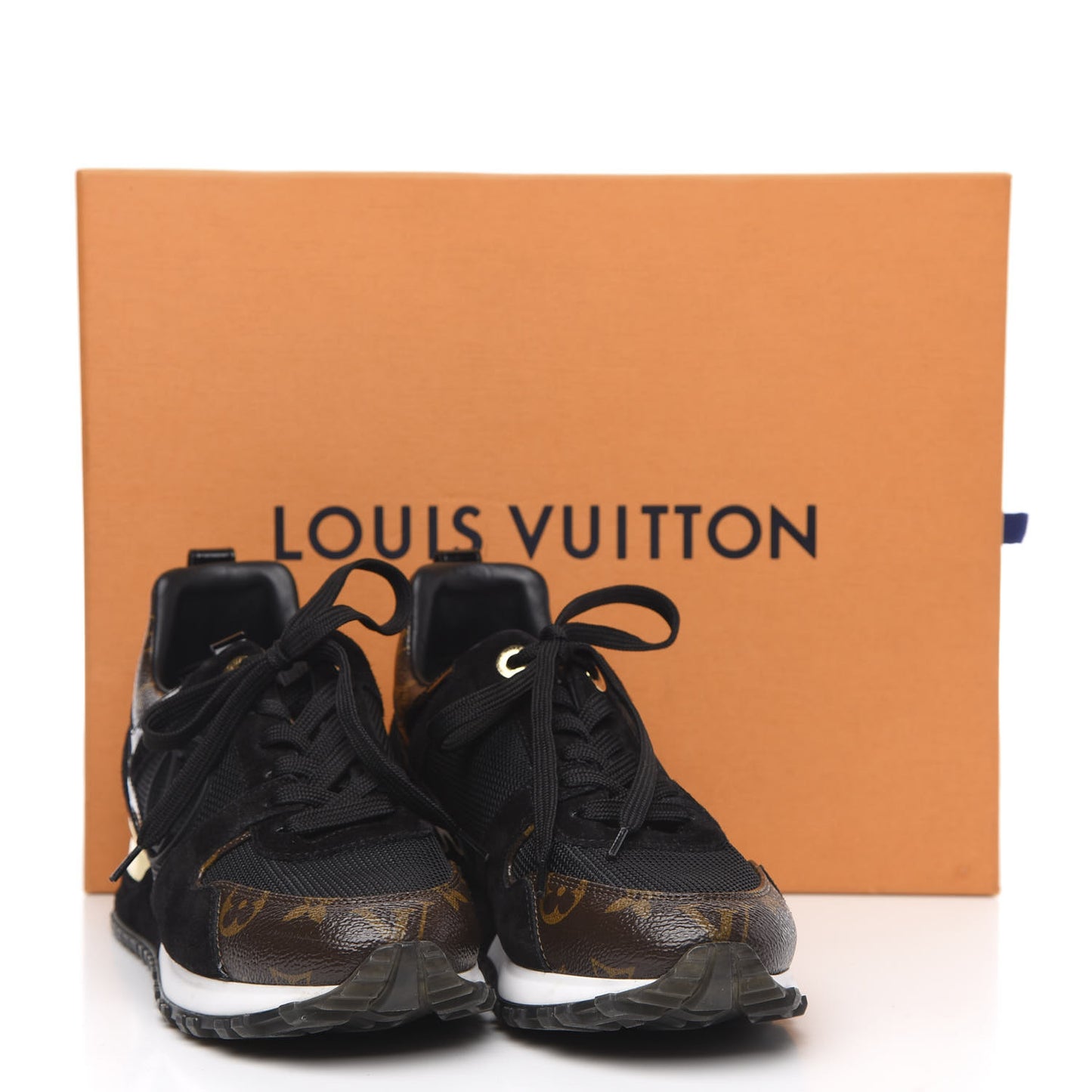 Suede Monogram Run Away Sneakers 36 Black