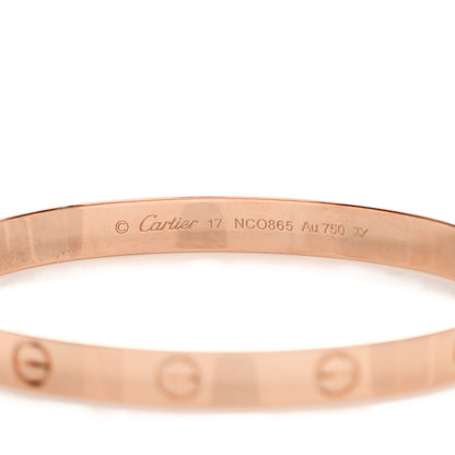 Cartier 18K Pink Gold LOVE Bracelet 17 3 of 6