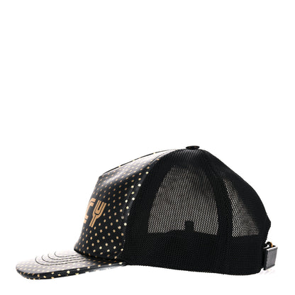 Gucci X SEGA Calfskin GUCCY Stars Baseball Hat L Black Gold 3 of 8