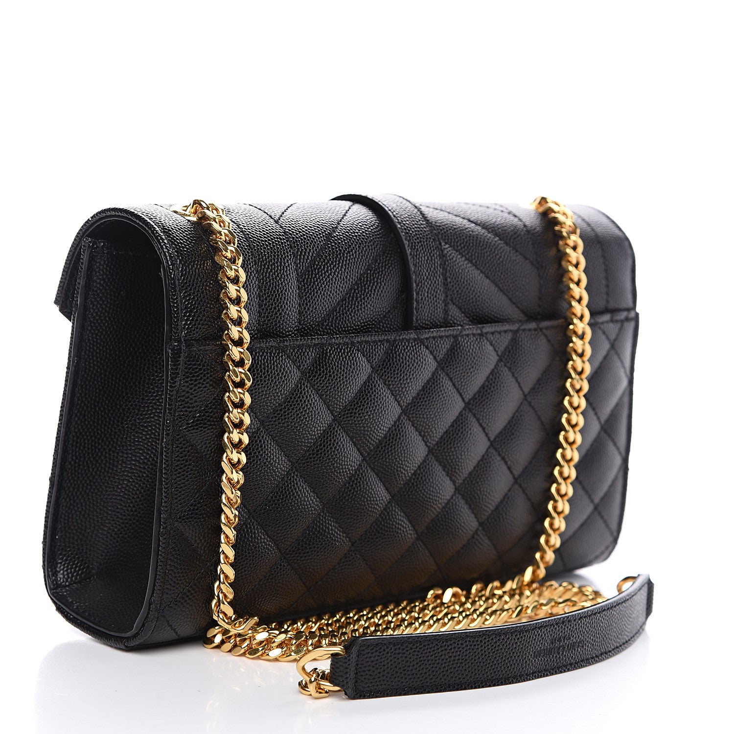 Saint Laurent Grain De Poudre Textured Mixed Matelasse Triquilt Small Monogram Satchel Black 2 of 10