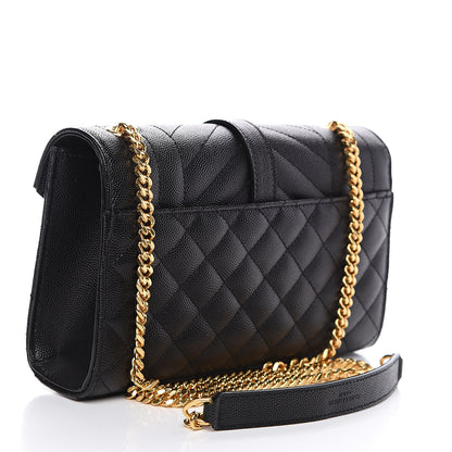 Saint Laurent Grain De Poudre Textured Mixed Matelasse Triquilt Small Monogram Satchel Black 2 of 10