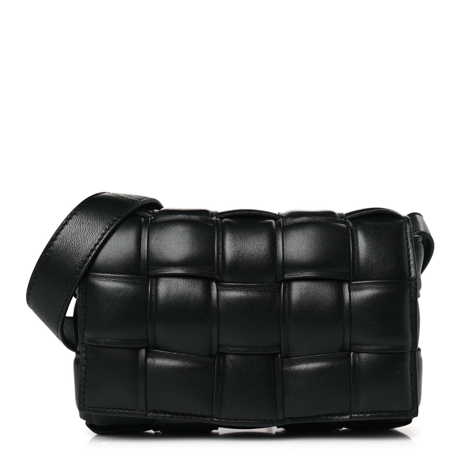 Bottega Veneta Nappa Maxi Intreccio Small Padded Cassette Crossbody Bag Black 1 of 9